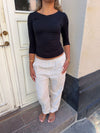 Hilja stribed linen pants - beige
