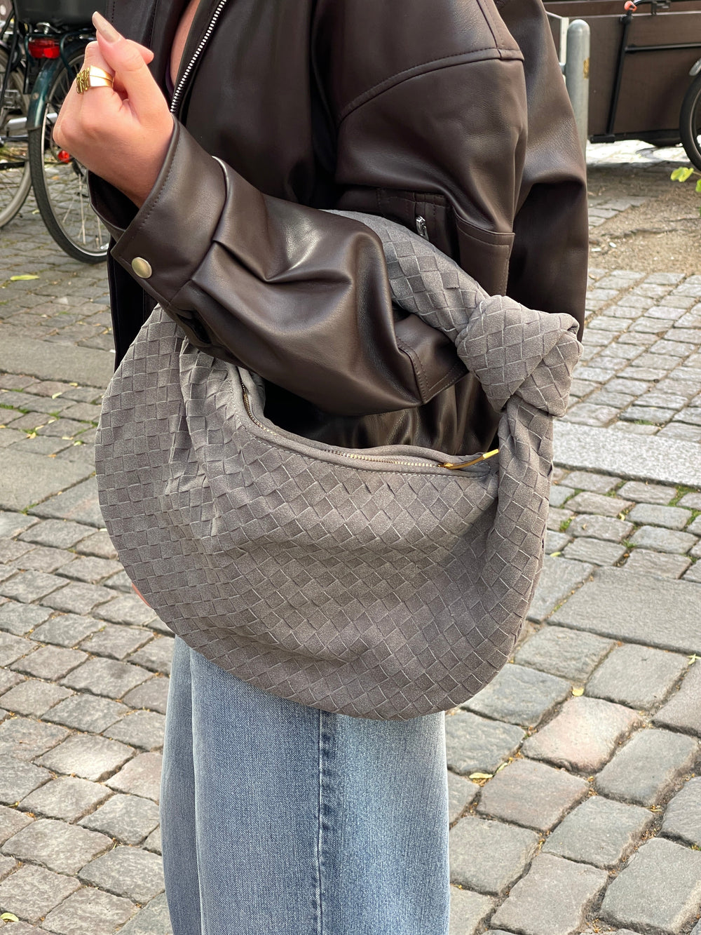 Florence bag in suede - Grey