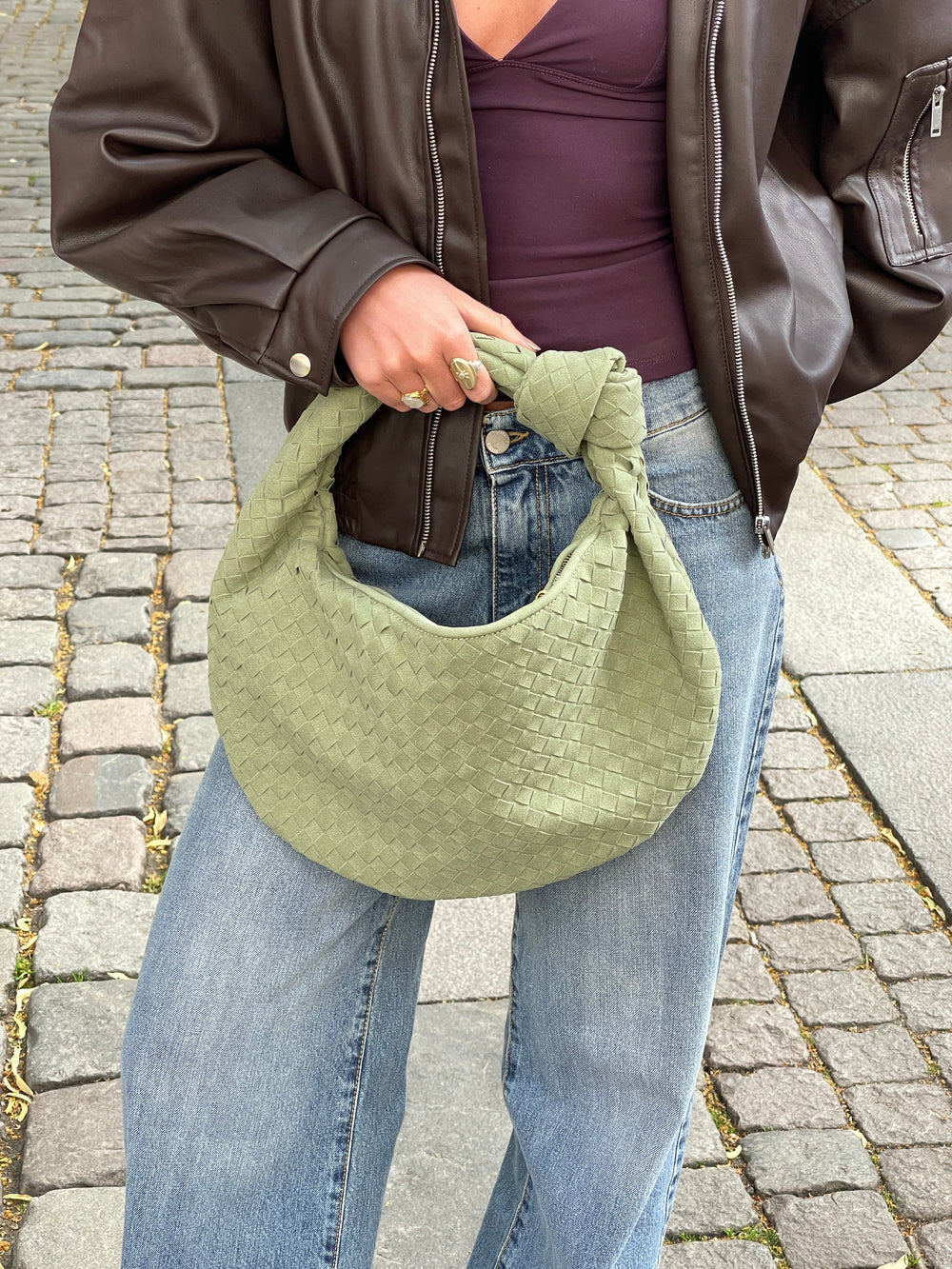 Florence suede bag - Sage green