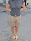 Amaia bermuda shorts with white "belt" - Beige