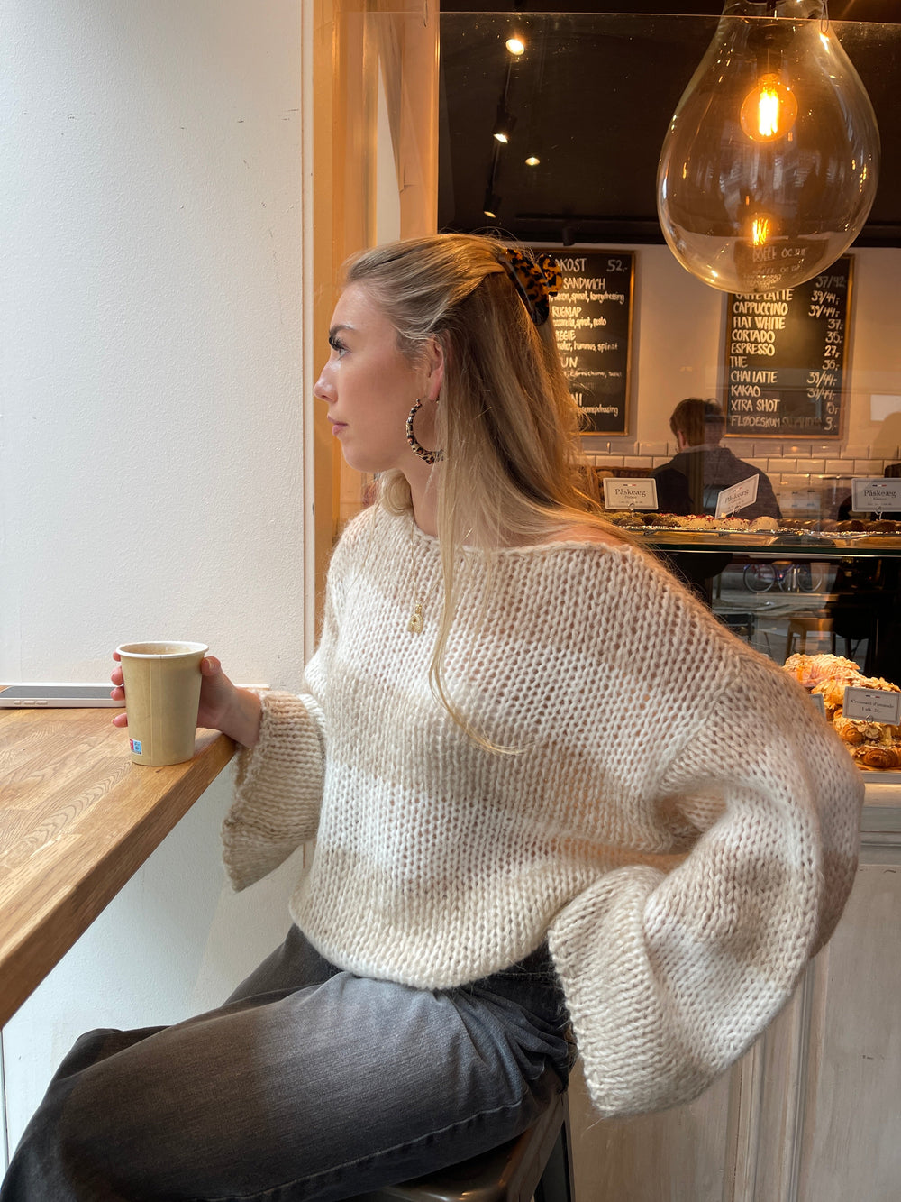Manda striped knit - Beige/white