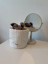 Honey small toiletry bag with dots - White/blue