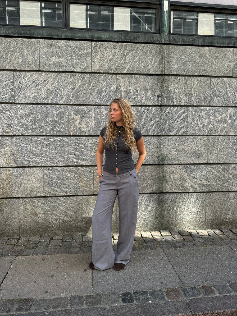 Anna Olympia low waisted suit pants - Grey