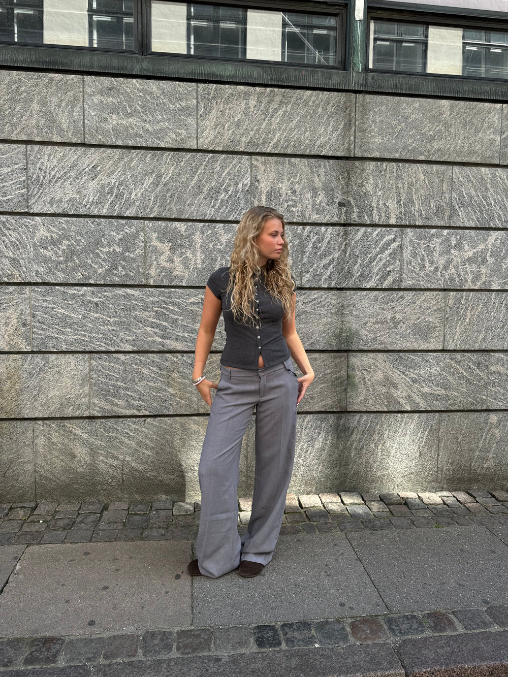 Anna Olympia low waisted suit pants - Grey
