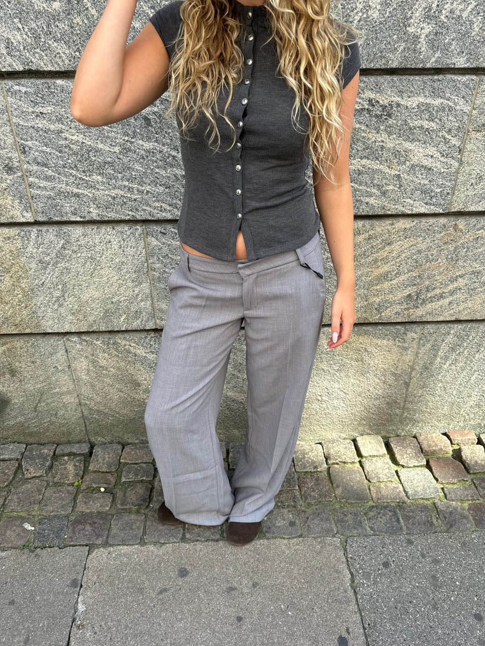 Anna Olympia low waisted suit pants - Grey
