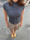 Leonie t-shirt with buttons - Grey