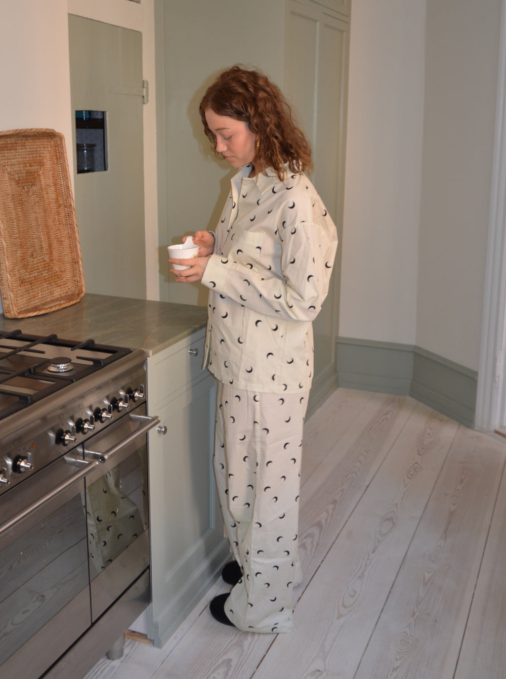 Kyla pajamas pants with moons - Beige