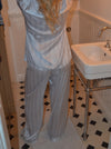 Sabine satin pyjamas pants - Light blue
