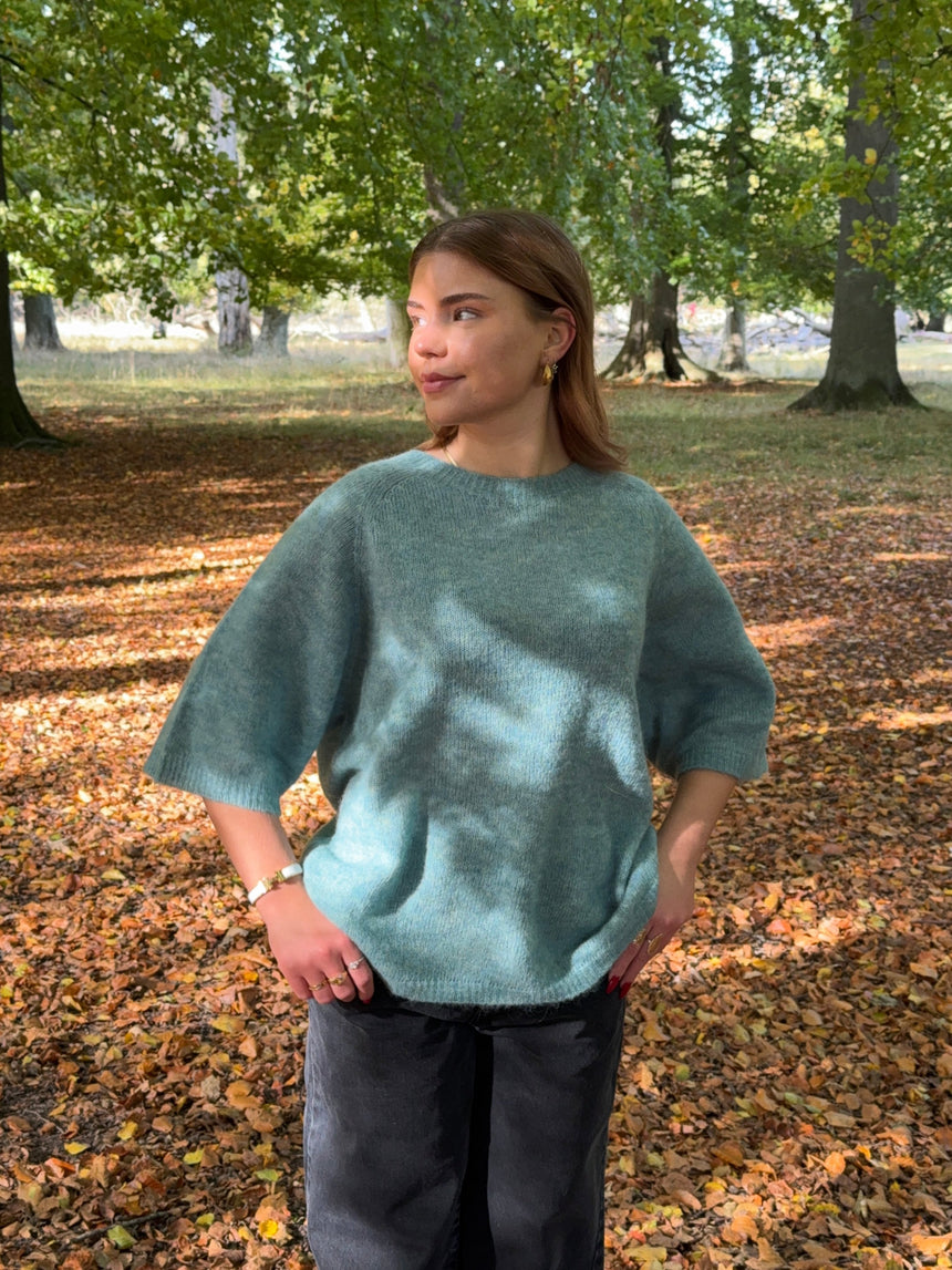 Isabell three-quarter sleeve knit - Blue-green