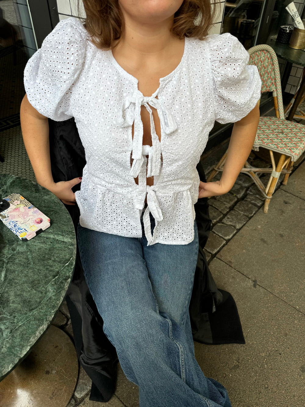 Albine blouse with embroidery - White