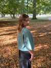 Isabell three-quarter sleeve knit - Blue-green