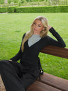 Hekla blouse with tie - Black
