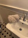 Honey Small Toiletry Bag - White with Blue Flowers