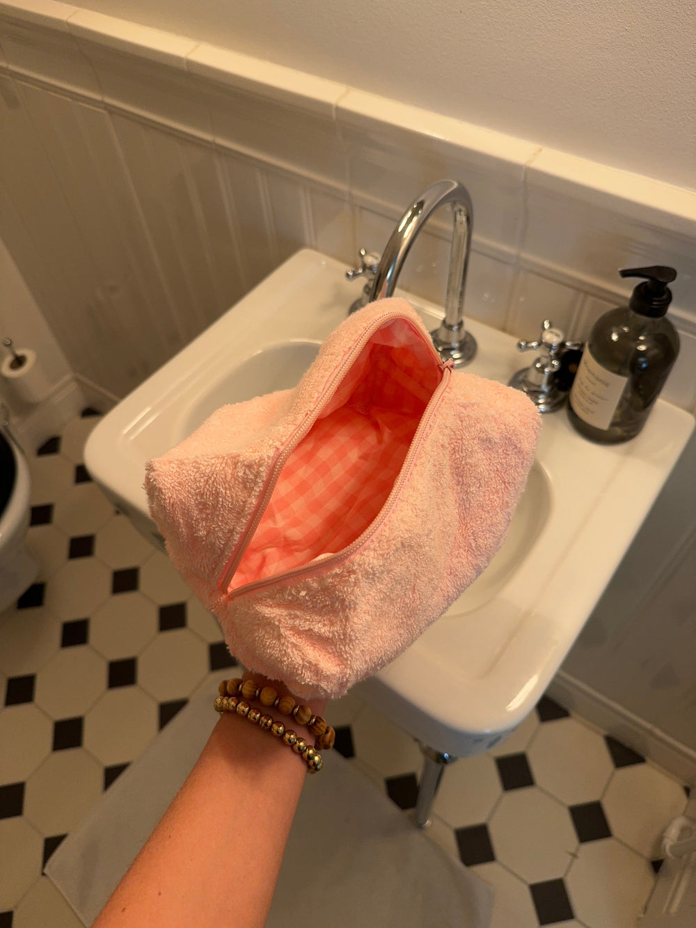 Honey large toiletry bag - Pink fluffy