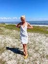 Bettie dress with ruffles - White