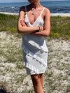 Bettie dress with ruffles - White