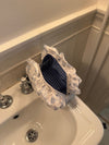 Honey large toiletry bag - White/blue with ruffles