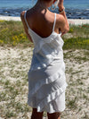 Bettie dress with ruffles - White