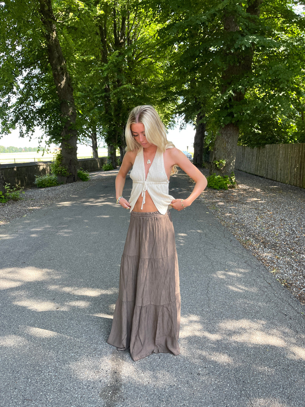 Kiera long skirt - Brown