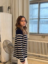 Xenia cardigan with stripes - Navy/white