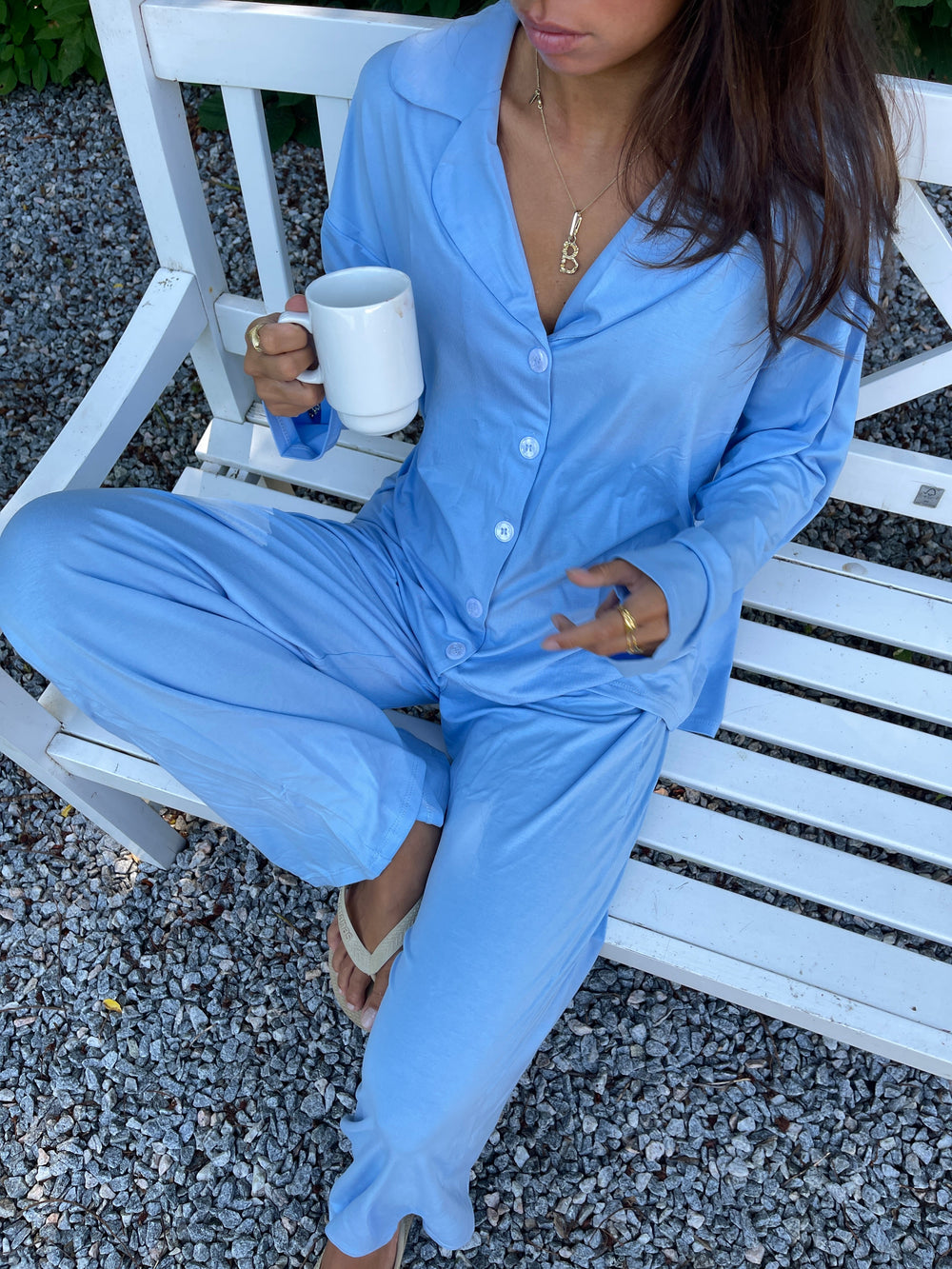 Laura pyjamas shirt - Light blue