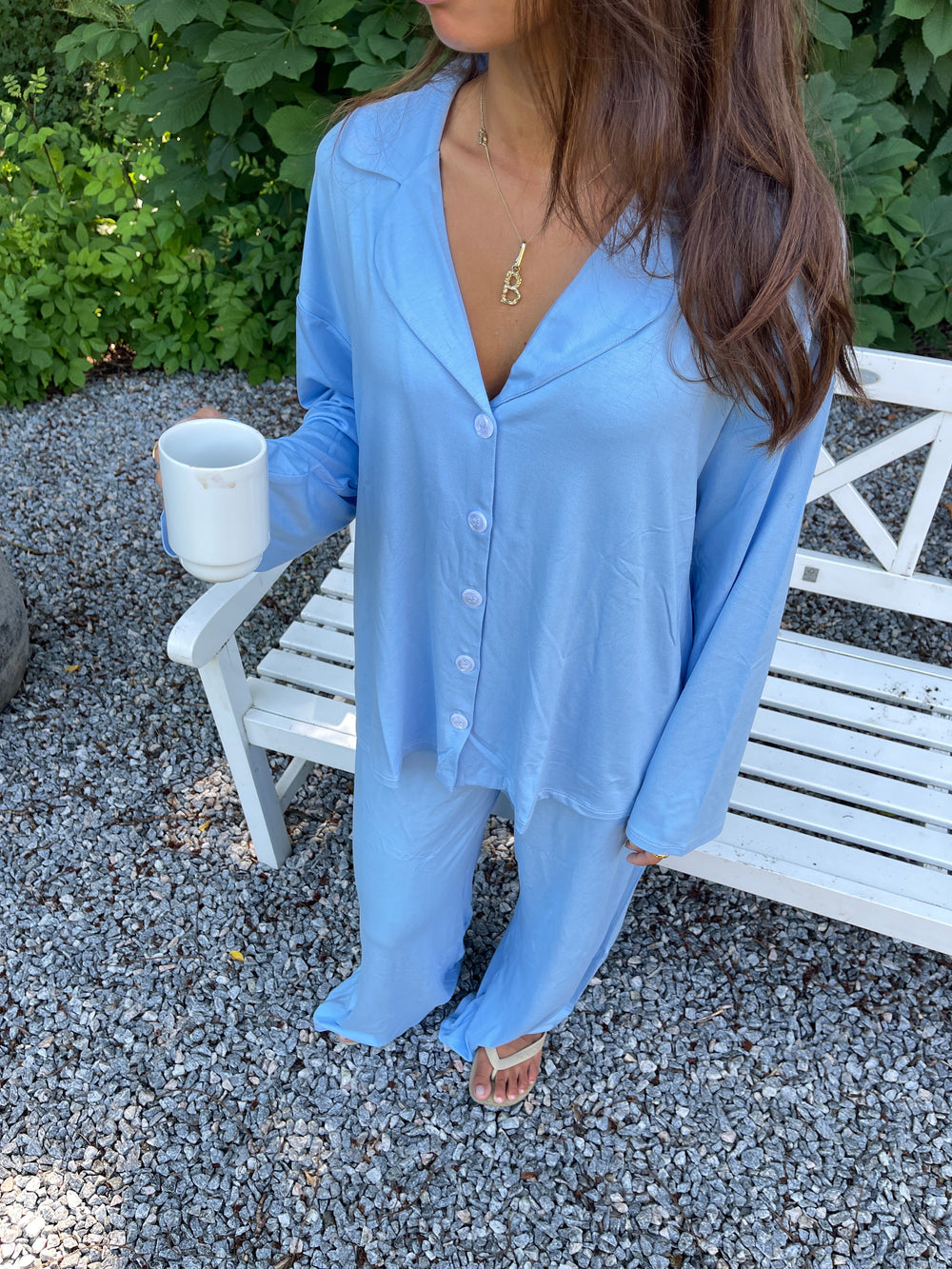 Laura pyjamas shirt - Light blue