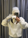 Fluffy mittens - White