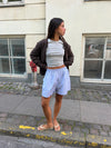 Andrea shorts with stripes - Blue/white