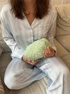 Honey large toiletry bag - Mint green in embroidery