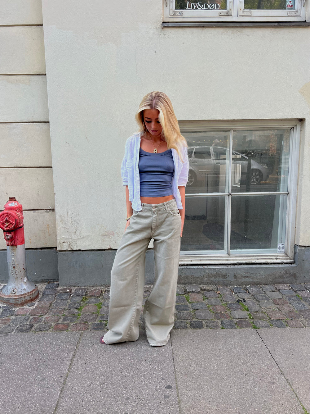 Audrey jeans - Sage green