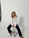 Denisi satin blouse - White