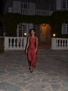 Charline satin dress - Red