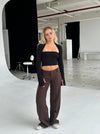 Britney low waisted suit pants - Brown
