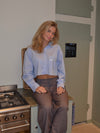 Lavinia striped cropped shirt - Blue/white