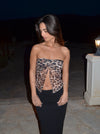 Zita bandeau mesh top - Leopard