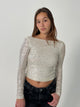 Babette open back blouse wtih sequins - Silver