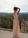 Marielle dress with flowers -  Yellow/orange