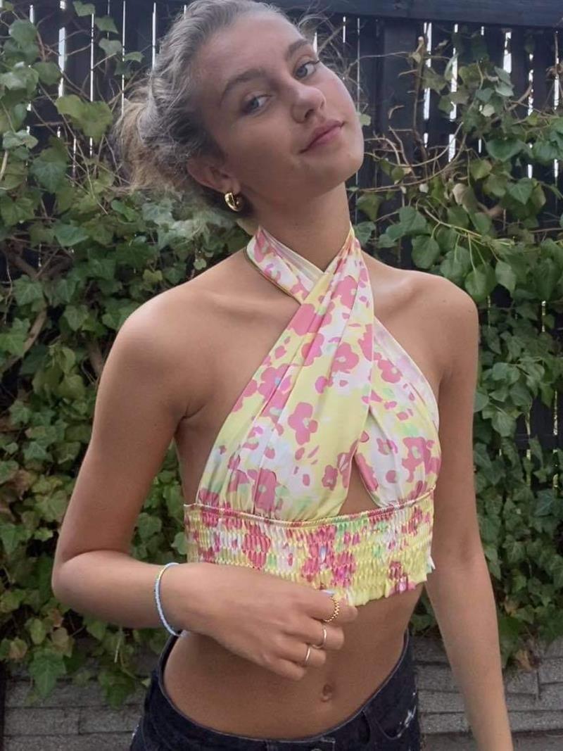 Gianna flower top - Yellow