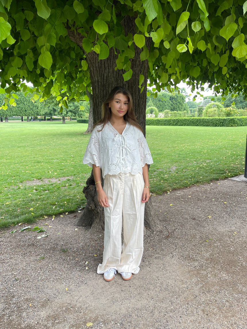 Birna trousers in linen blend - Cream