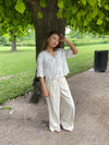Birna trousers in linen blend - Cream