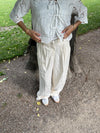 Birna trousers in linen blend - Cream