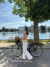 Mathilde Ravn pants with small embroidery - white