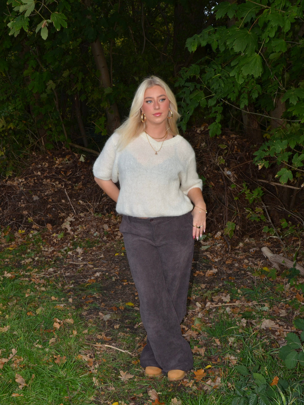 Rancy knitted mohair tee - Off white
