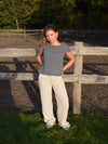 Elinor off shoulder knitted vest - Grey