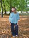 Isabell three-quarter sleeve knit - Blue-green
