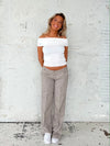 Herringbone pants - Brown/white