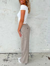 Herringbone pants - Brown/white