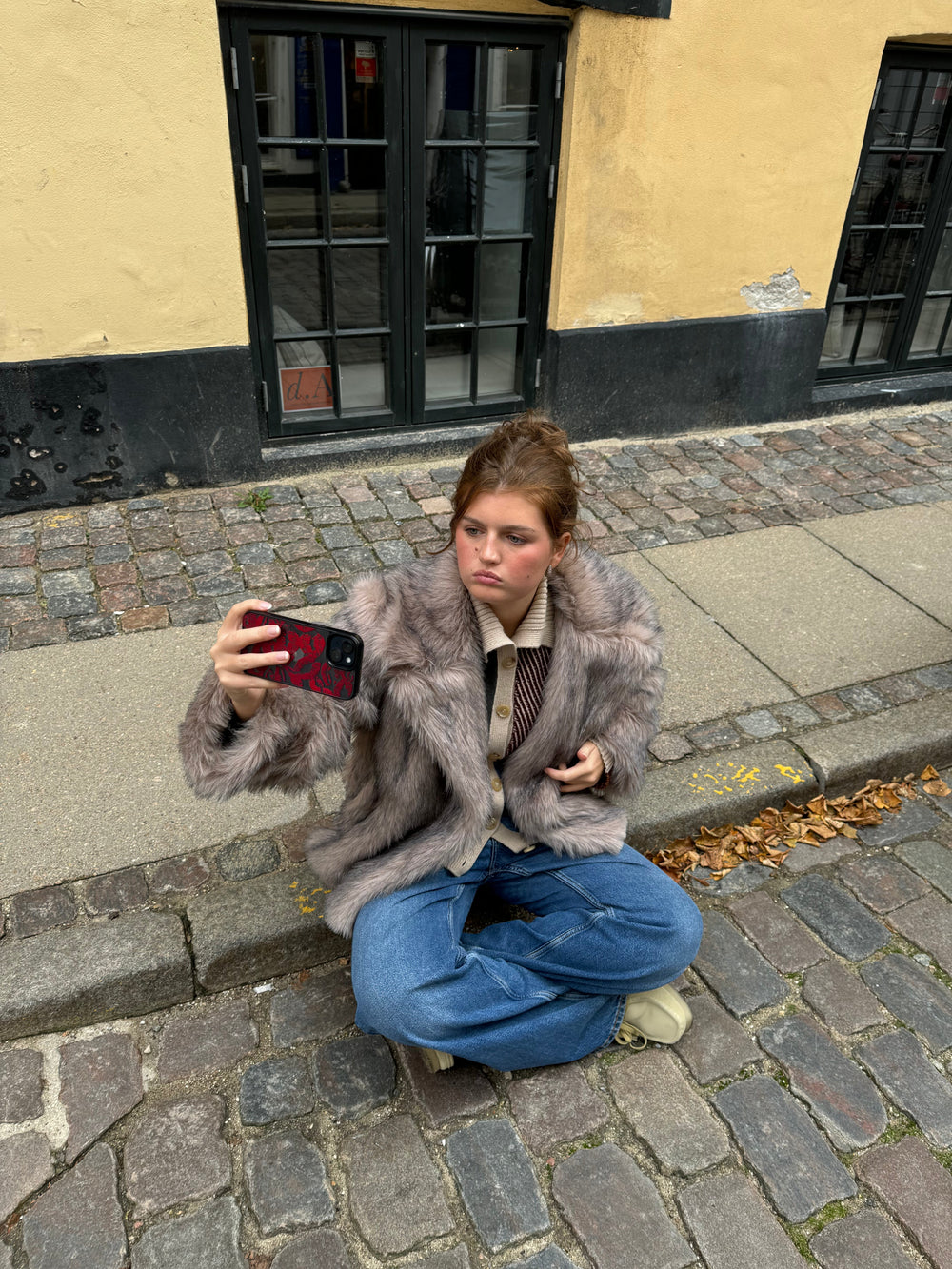 Tilla faux fur coat - Beige