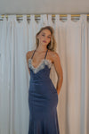 Tena dress with lace details - Navy/white