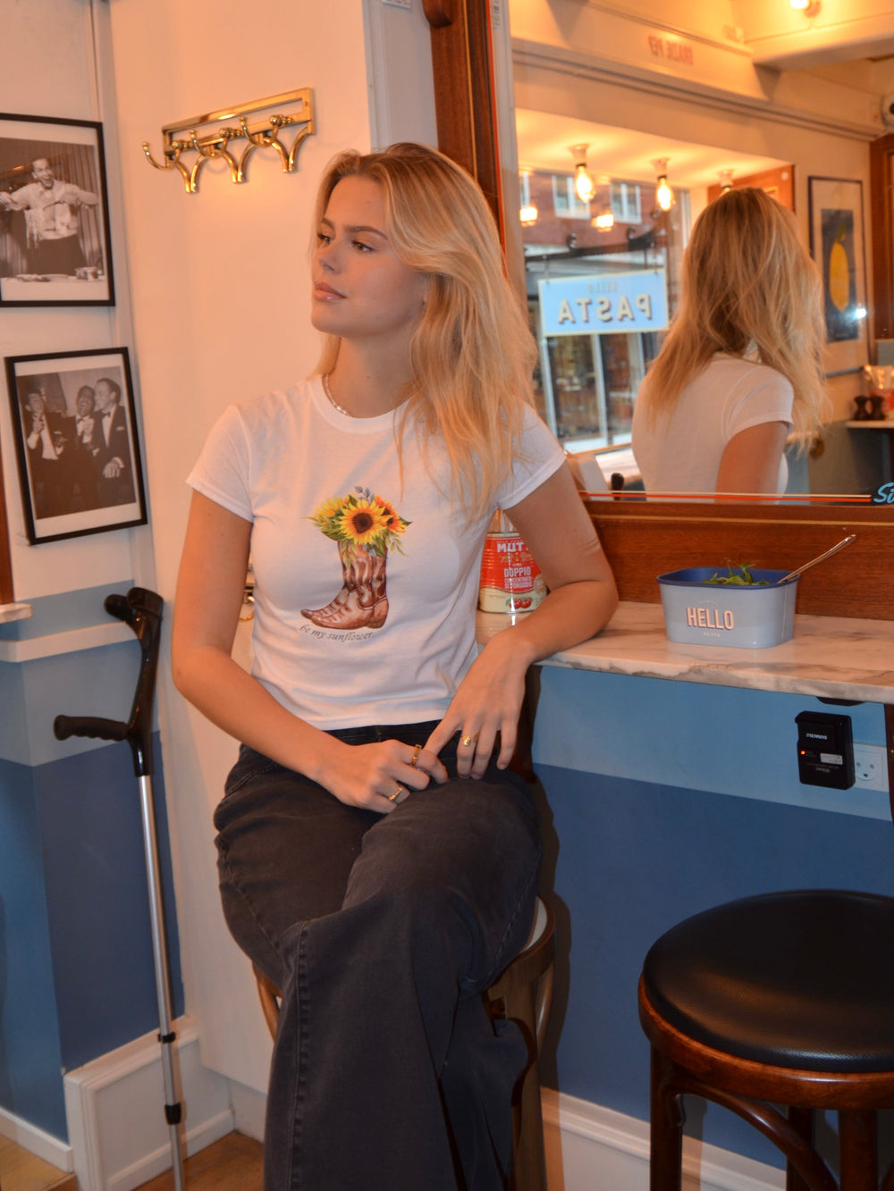 "Be my sunflower" baby tee - White